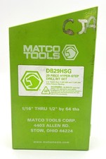 Matco Tools Db29hsg 29 Piece Hyper-step Drill Bit Set 116 - 12 Hss Case Matco Tools Db29hsg 29 Piece Hyper-step Drill Bit Set 116 - 12 Hss Case