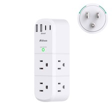 Surge Protector Outlet Extender with Rotating Plug, 6 AC 2A2C, 1 Pack, White