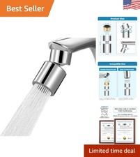 Dual-Function Kitchen Faucet Aerator, Chrome Finish - 55/64 Thread Compatibility