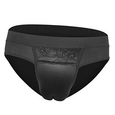 Hiding Gaff Panty Shaping Pant Mens Underwear for Medium Briefs Black