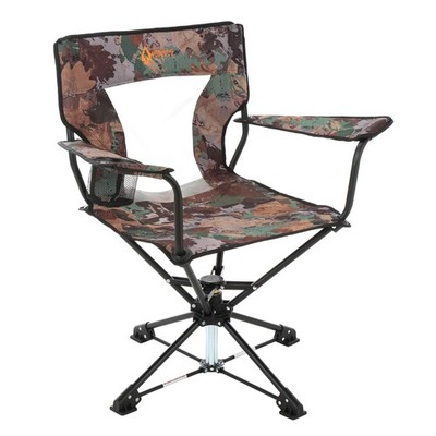Quiet 360° Swivel Hunting Chair, Armrests, Mesh Cup Holder, Carrying Bag