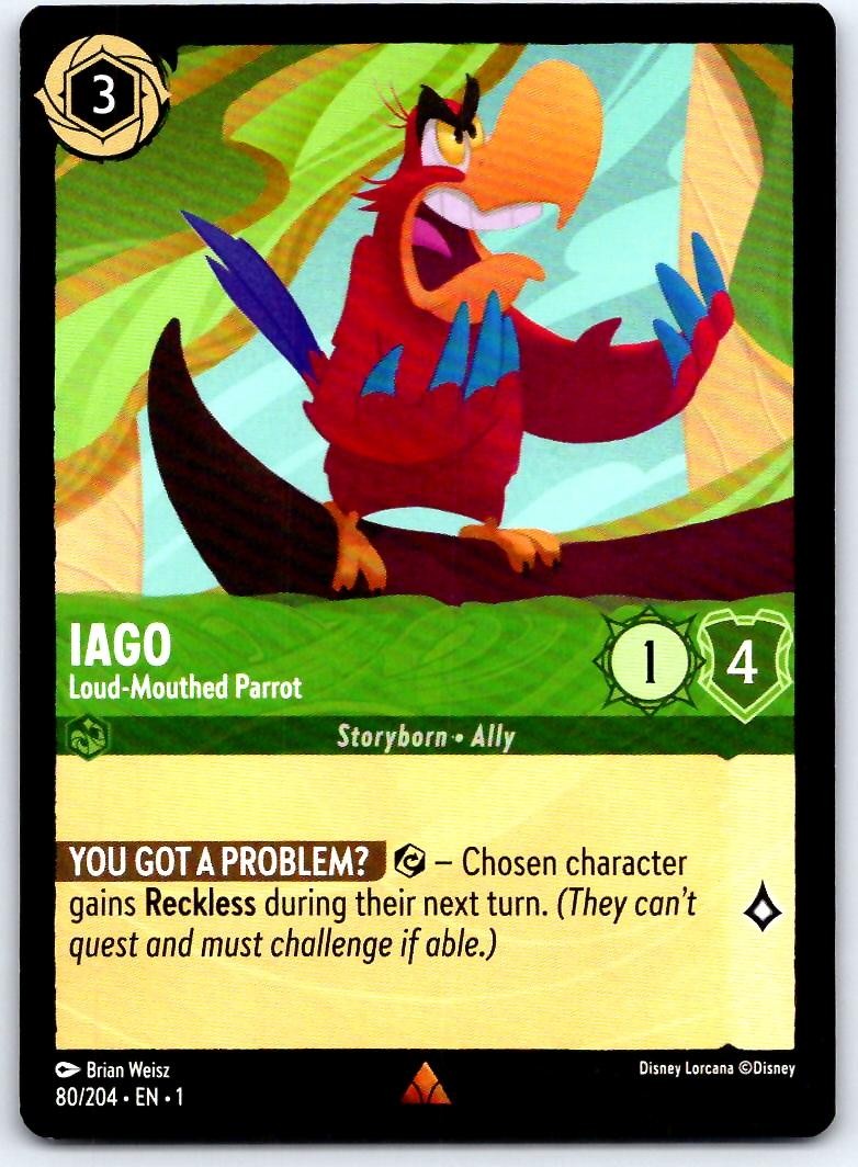Iago - Loud-Mouthed Parrot 80/204 R The First Chapter Lorcana NM/M