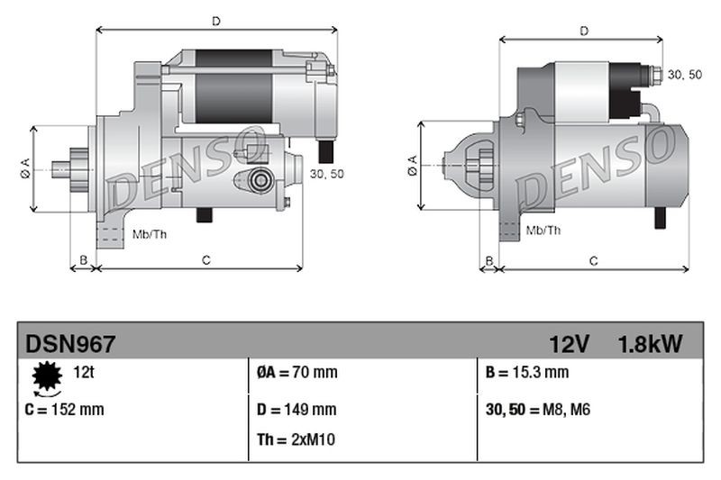 Starter Motor fits MERCEDES E220 2.2D 09 to 16 Manual Transmission Denso Quality - Image 33