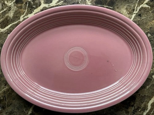 Fiestaware 13.5” Oval Large Serving Platter | Fiesta Rose Pink | Homer Laughlin