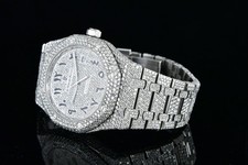 Audemars Piguet Royal Oak 41mm Steel Watch Iced Out 28 TCW Diamonds 15400ST 4