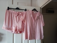 Chelsea Peers satin pink short pajamas size 18 BNWT