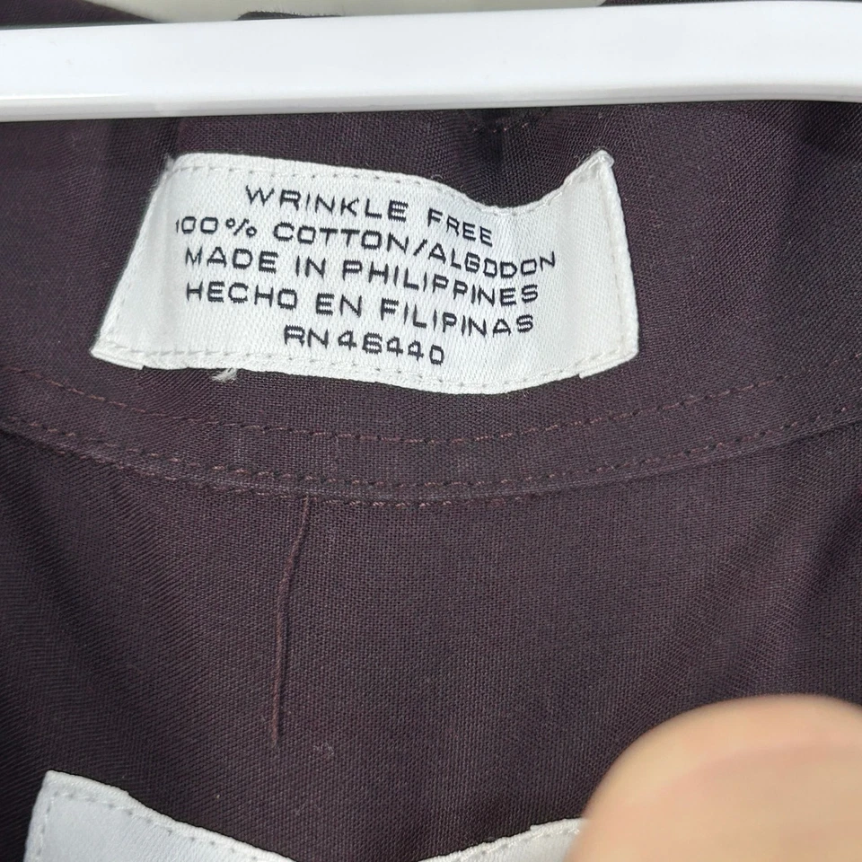 Camisa de vestir Concepts By Claiborne para hombre 17 manga larga algodón ciruela sin arrugas Foto 4 de 4