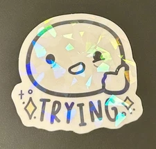 NEW The Coffee Monsterz Co. “Trying” Holo Sticker TCMC
