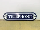 Antique Vintage Weathered Metal Porcelain Telephone Sign