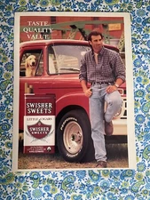 Vintage 1998 Cigarillos Swisher Sweets Print Ad Dog In Old Truck