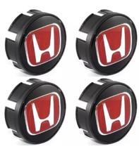 Jdm Red H Wheel Center Caps Hubs Cover Cap For Honda Civic 2002-2003 4pcs 58mm
