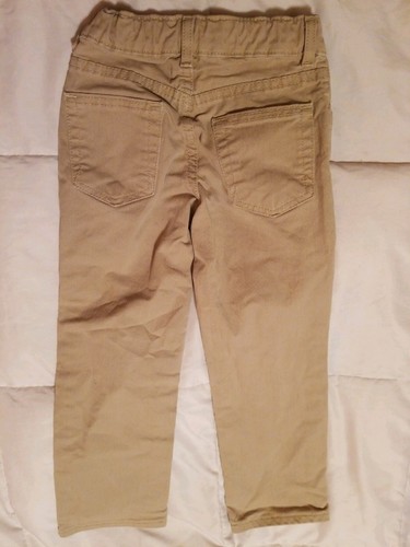Kids jeans pants boys Sonoma tan beige khakis 5 pocket adjustable waist snap zip - Picture 2 of 5