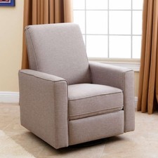 Colton Gray Fabric Modern Nursery Swivel Glider Recliner Colton Gray Fabric Modern Nursery Swivel Glider Recliner