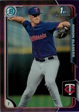 AARON SLEGERS 2015 Bowman Chrome PURPLE REFRACTOR RC /250 Twins #BCP105