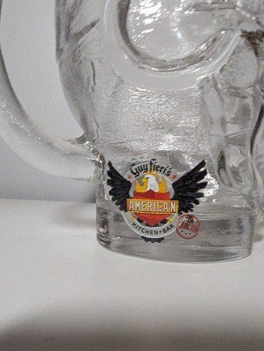 Glass Skull Stein Guy Fieri's American Kitchen Bar Cancun Mexico - Picture 3 of 10