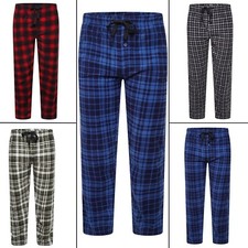 Mens Fleece Pyjama Bottoms Elastic Waist Comfort Nightwear Lounge Trouser Pants