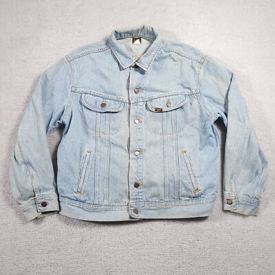 Vtg 90s Lee Hard Rock Cafe California Denim Trucker Jean Jacket Mens Large USA