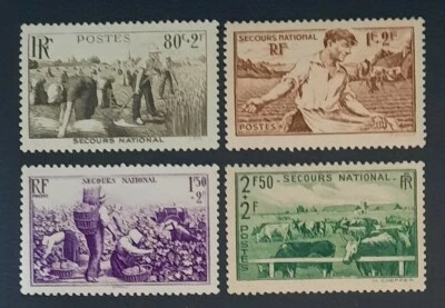 France 1940 Pour le Secours national n° 466 à 469, NEUF** LUXE Cote=22€ - Photo 1/2