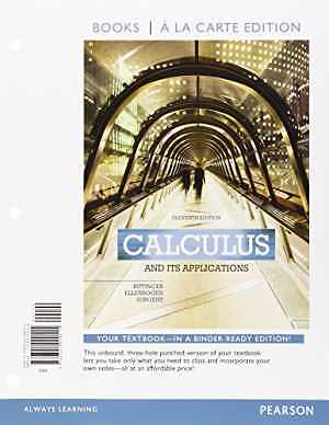 Calculus and Its Applications, Books - Loose Leaf, by Bittinger Marvin L.; - New