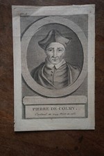 PIERRE DE COLMY (****-1253) PORTRAIT ENGRAVING 18th century