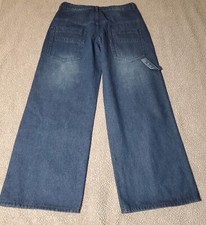 shein carpenter wide leg medium blue jeans Y2K size L