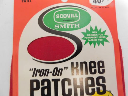 3 Pair Vtg NOS Twill Scovill Smith Iron-On Knee Patches S670 Red, Brown, &Navy ? - Picture 3 of 16