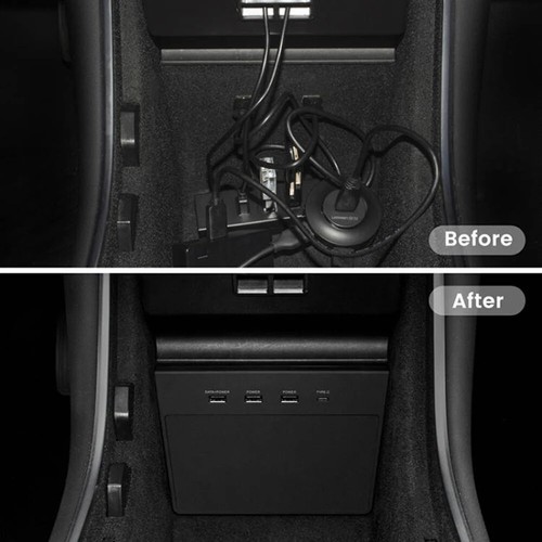 USB Hub 5 Ports,SSD Disk Sticks Storage Center Console Kit Fit for Tesla Model 3 - Picture 5 of 7