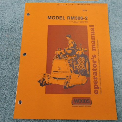 Manual del operador: cortacésped Woods modelo RM306-2