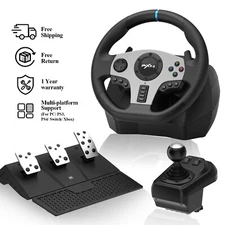 PXN V9 PC Racing Gaming Wheel Pedals & Shifter For PS3 PS4 Xbox Switch 270°/900°