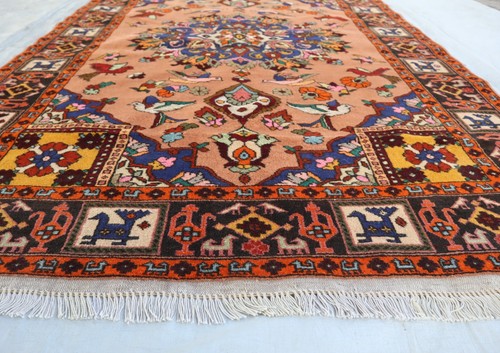 4'5x6'7 ft One of a Kind Afghan Vintage Heriz Rug- Handmade Serapi Rug- Area Rug - Picture 3 of 14