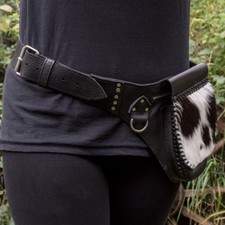 Leather & Goatskin Pouch Mobile Phone Utility Belt Biker Festival Hip Waist 