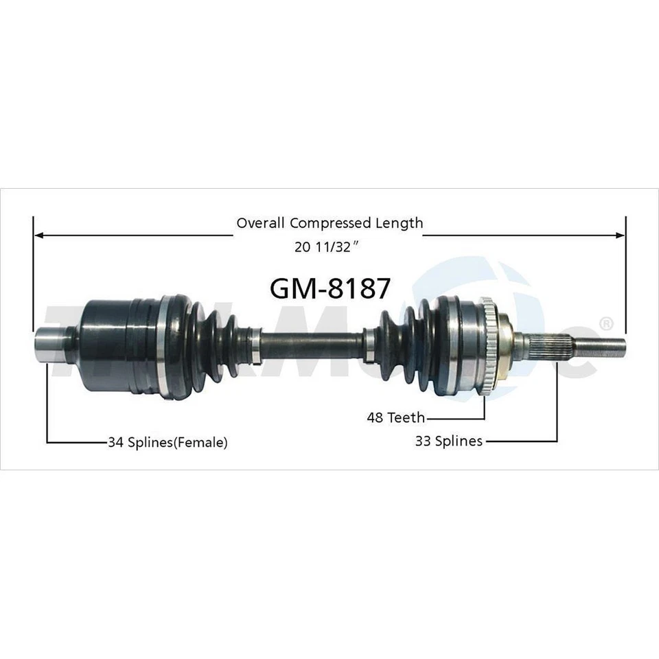 Para Oldsmobile Calais 1985~1987 2x eje delantero TrakMotive CV Foto 4 de 4