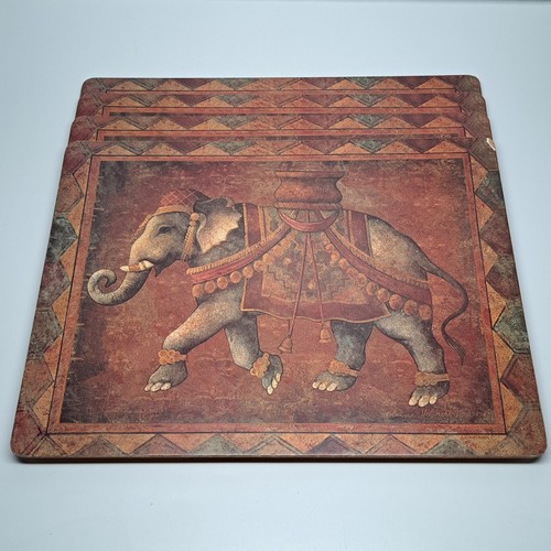 Vintage Pimpernel Premier Collection Elephant Expedition Cork Placemats