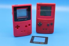 Nintendo Gameboy Color Pink Red Berry retrò console portatile con custodia di ricambio