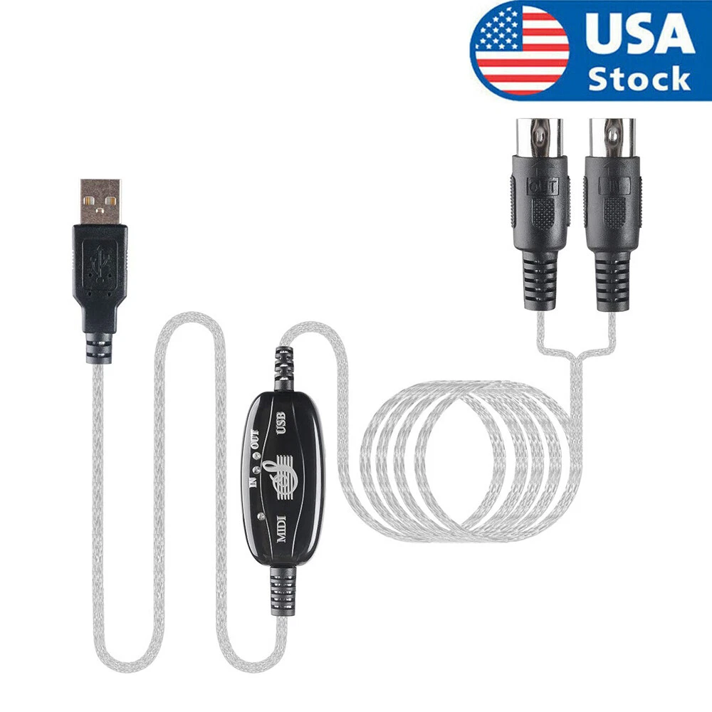 USB To MIDI Cable Converter 16 Channels PC To Synthesizer 2 In 1 MIDI Cord Adapt - Foto 2
