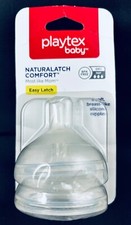 PLAYTEX BABY NATURALATCH COMFORT EASY LATCH 2 SILICONE NIPPLES FAST FLOW 6M NEW