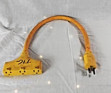 Heavy Duty Electrical 3 Way Extension Cord 2 foot Industrial