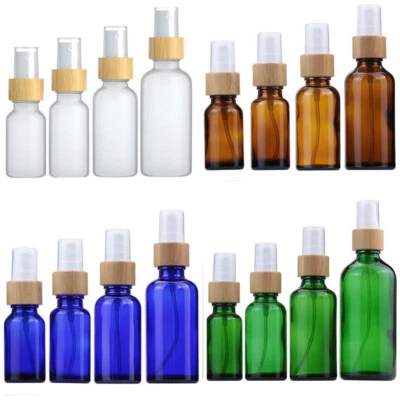 5ml-100ml Refillable Perfume Glass Atomiser Spray Bamboo Pump Aftershave Bottles