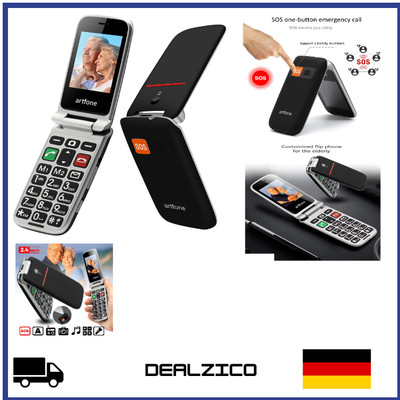 Folding Mobile Phone für Senioren mit großer Tastatur, 2G-GSM und 2,4-Zoll