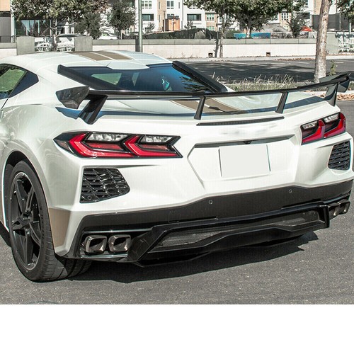 Rear High Wing Spoiler for Corvette C8 Models Carbon Fiber 2020 2021 2022~24 - Picture 3 of 10