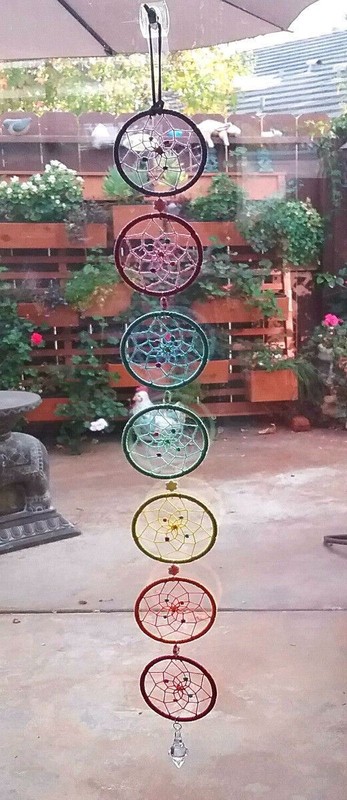 LARGE 27" HANDMADE NATIVE AMERICAN DESIGN BEADED CHAKRA MACRAME DREAM CATCHER