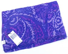 Vera Bradley Soft Fringe 100 Rayon Scarf in Paisley Amethyst. NWT