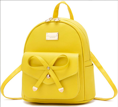 Girls Bowknot Cute Leather Backpack Mini Backpack Purse for  display picture 3