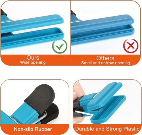 TACGEA Chip Clips, 8 Pack Food Clips, Upgrade Wide Open Bag Clips for Food Stora - Picture 6 of 8