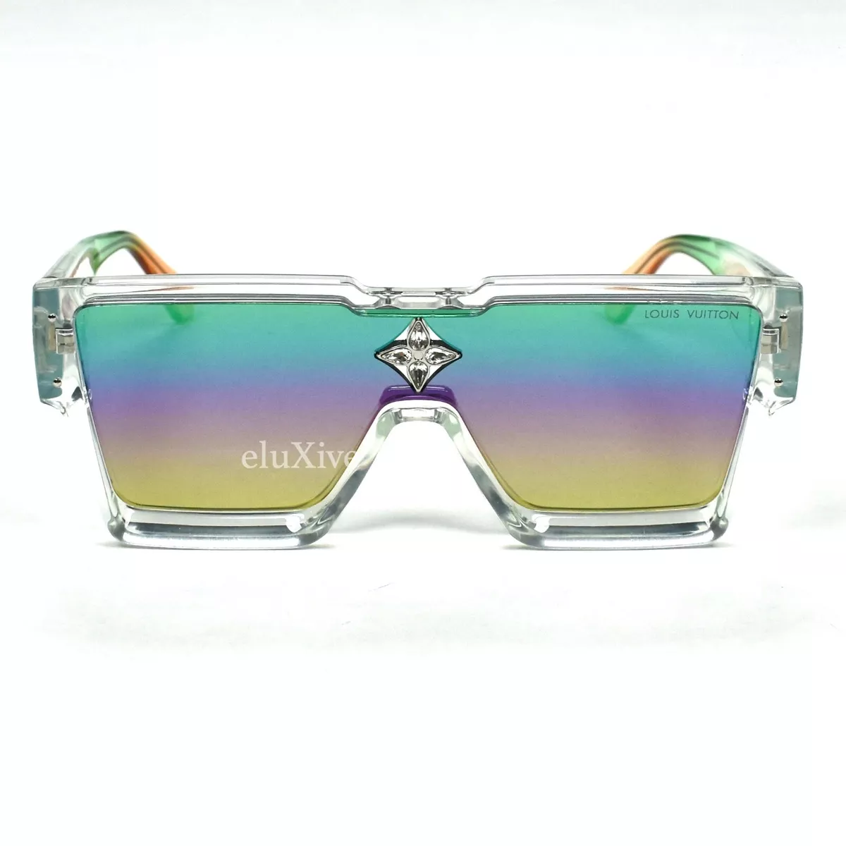 NWT Louis Vuitton LV Clear Rainbow Lens Cyclone Sunglasses Men