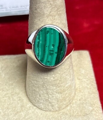 Herren Ring Sterlingsilber Größe 12 Regenbogen Malachit ''