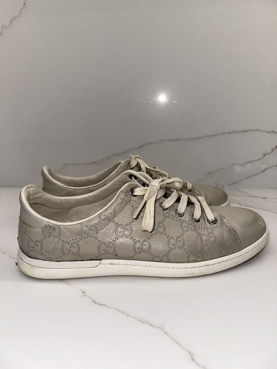 GUCCI Leather Sneakers - Unisex, Grey Shoes Size 37.5 ( 28cm GUCCI Leather Sneakers - Unisex, Grey Shoes Size 37.5 ( 28cm