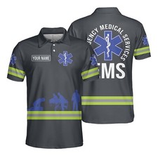 Personalized Name Uniform Emergency Medical Technician Polo Shirt, Star of Life