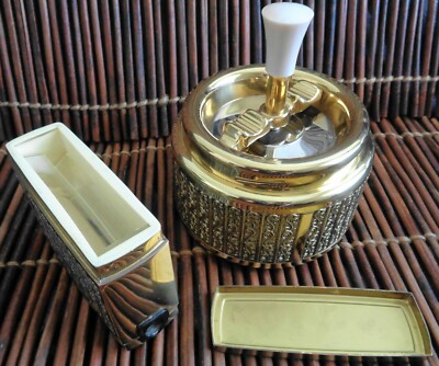 roulette cigarette dispenser Vintage Erhard & Söhne Roulette Ashtray & Cigarette Dispenser Rare Old  Beauties!