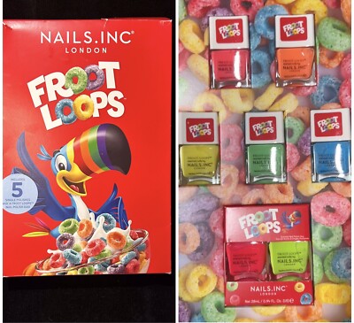 Nails Inc London Complete Set of 7 Froot Loops Nail Polish NEW LIMITED EDITION 